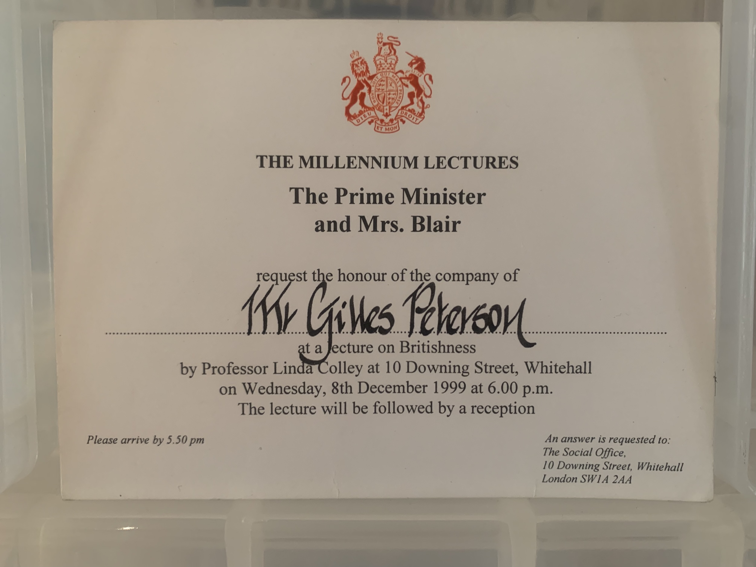 Prime Ministers Invite to the Millenium Lectures 