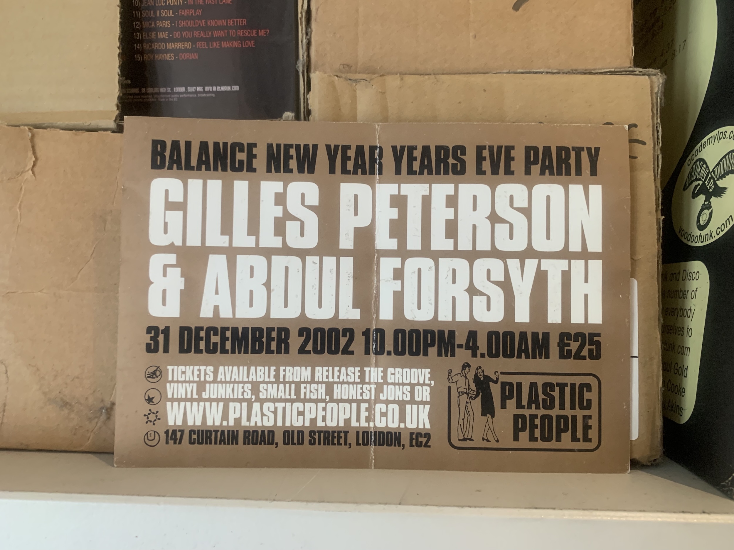 Plastic People, Curtain Road NYE Party Flyer with Abdul Forsyth 
