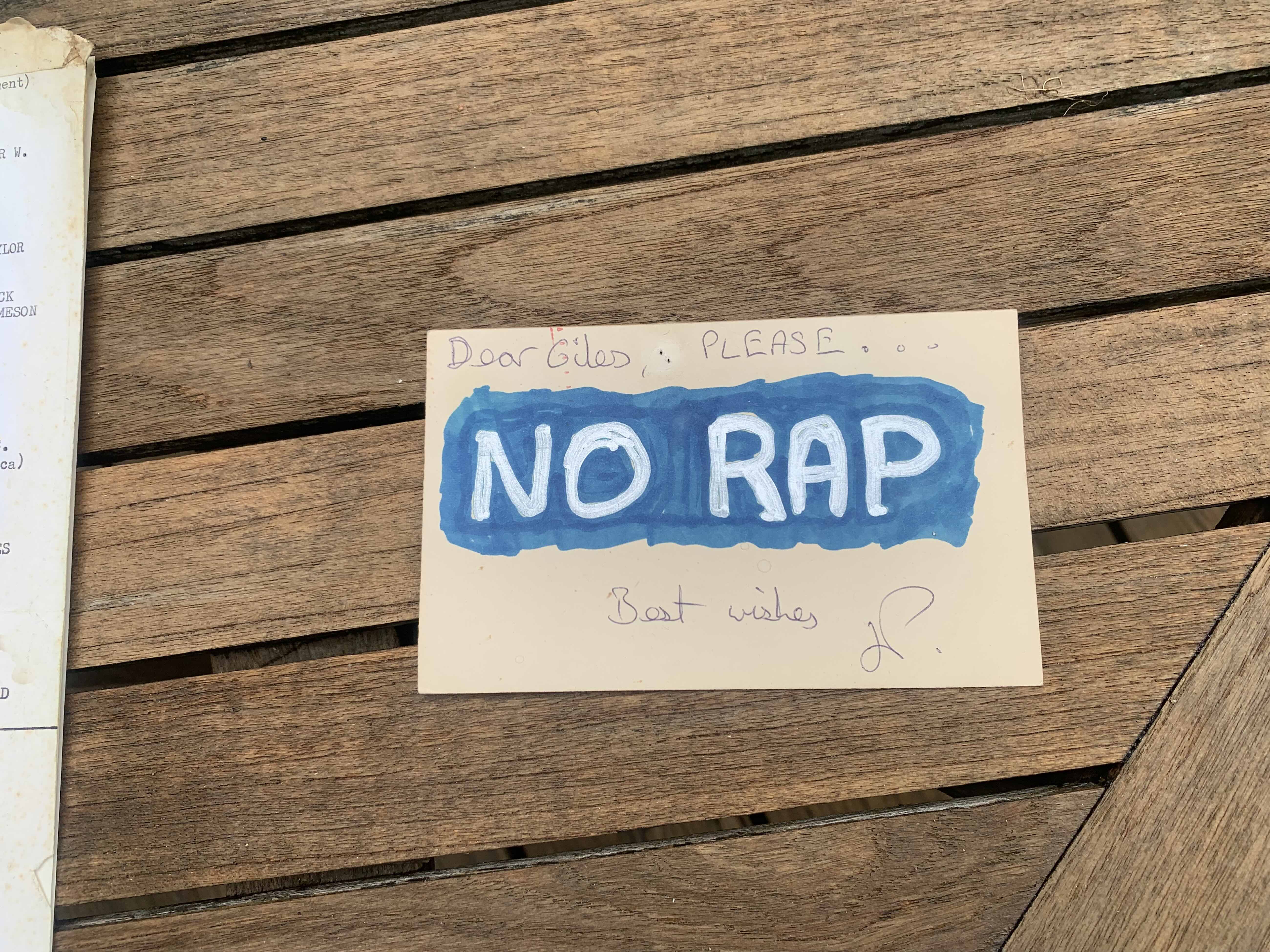 Dear Gilles, please... NO RAP 